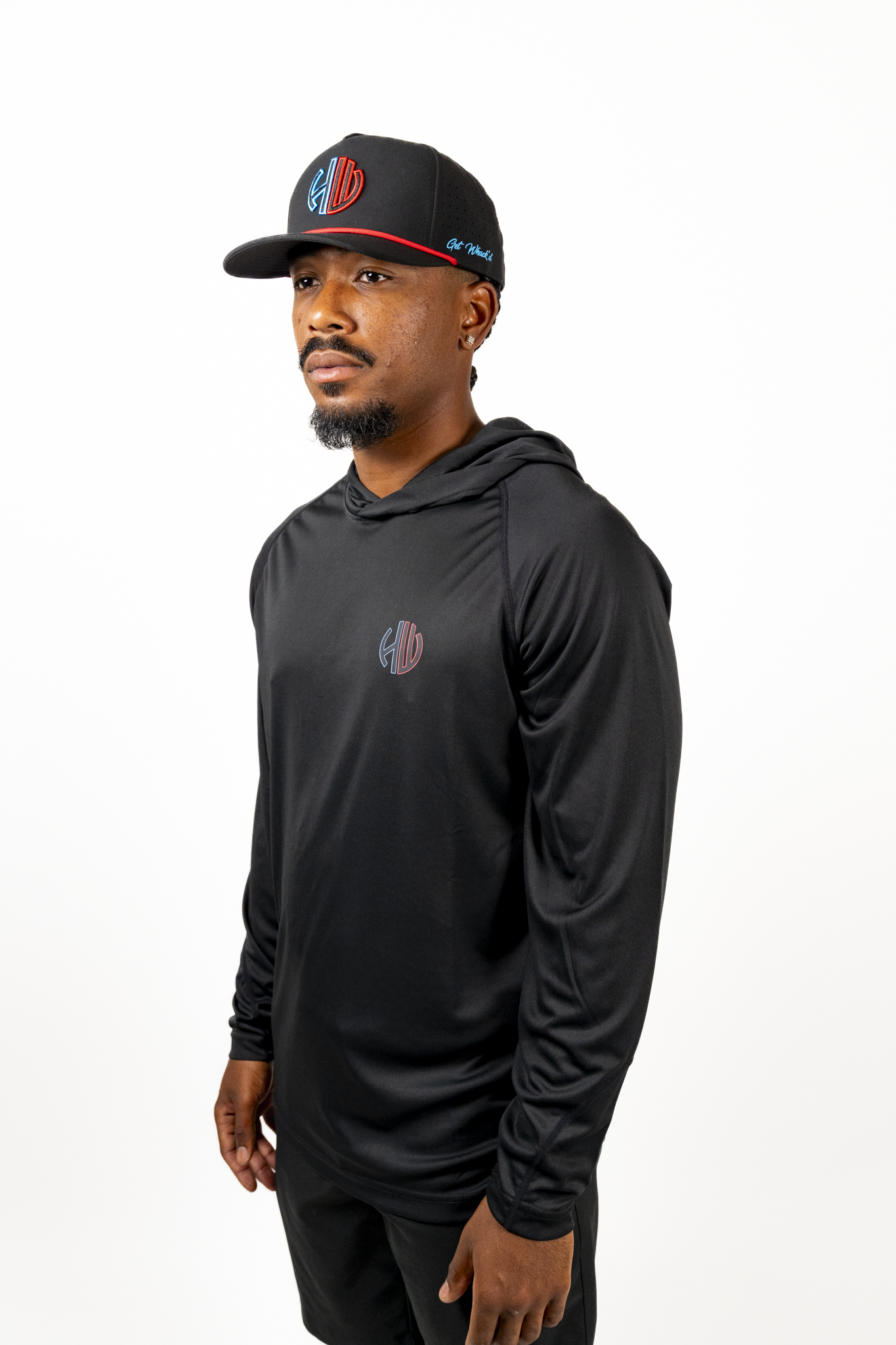 Blue and Red Performance Hoodie | Happy Whackers