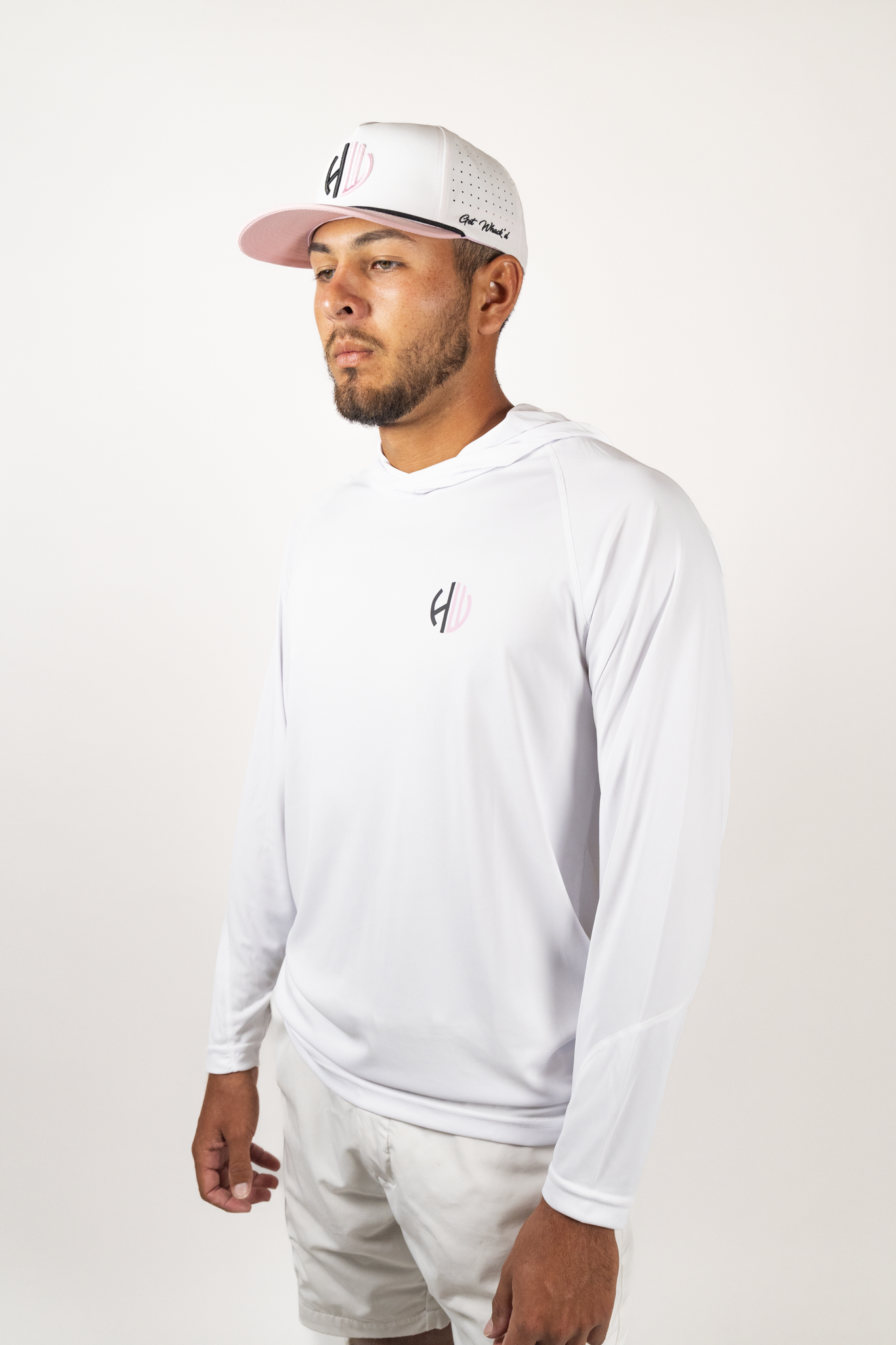 White Pink and Black Performance Hoodie | Happy Whackers