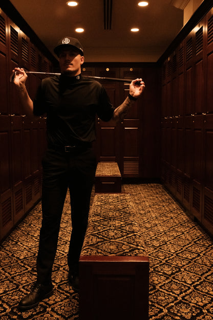 Black Mock Neck Shirt | Happy Whackers