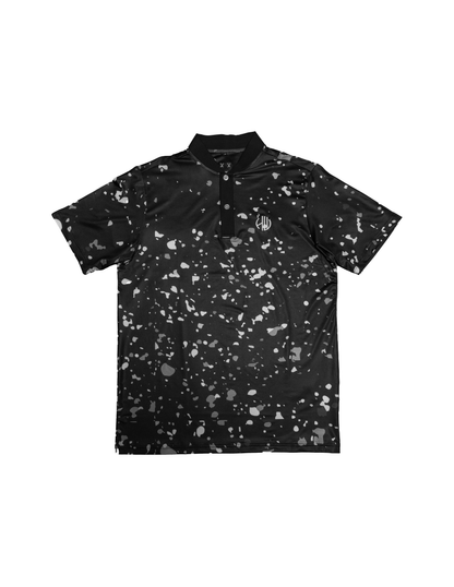 Black Mock Neck Polo