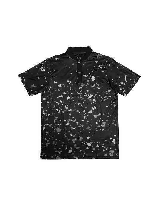 Black Mock Neck Polo