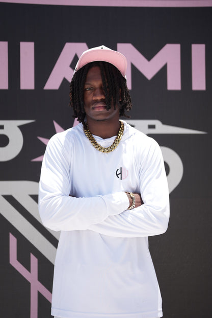 White Pink and Black Performance Hoodie | Happy Whackers