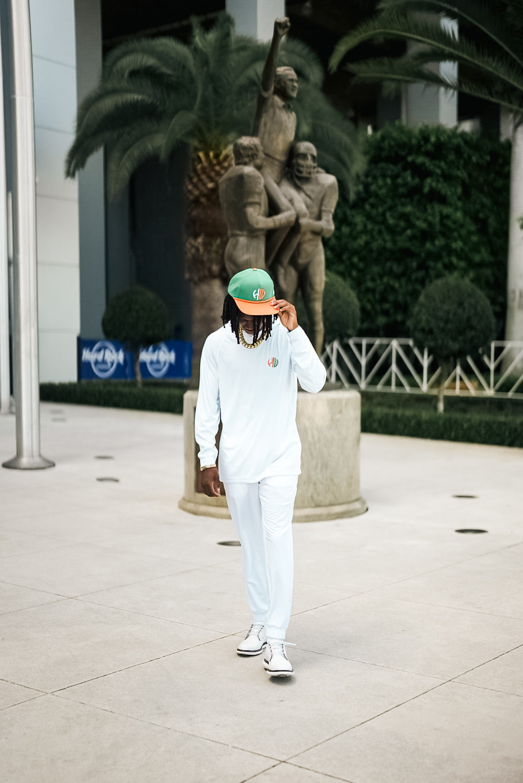 Aqua and Orange Performance Hoodie | Happy Whackers