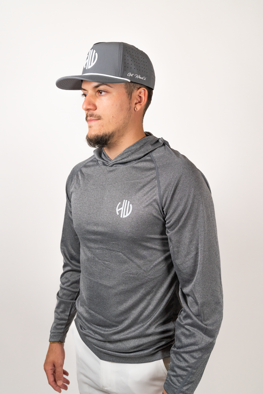 Cool Grey Performance Hoodie | Happy Whackers