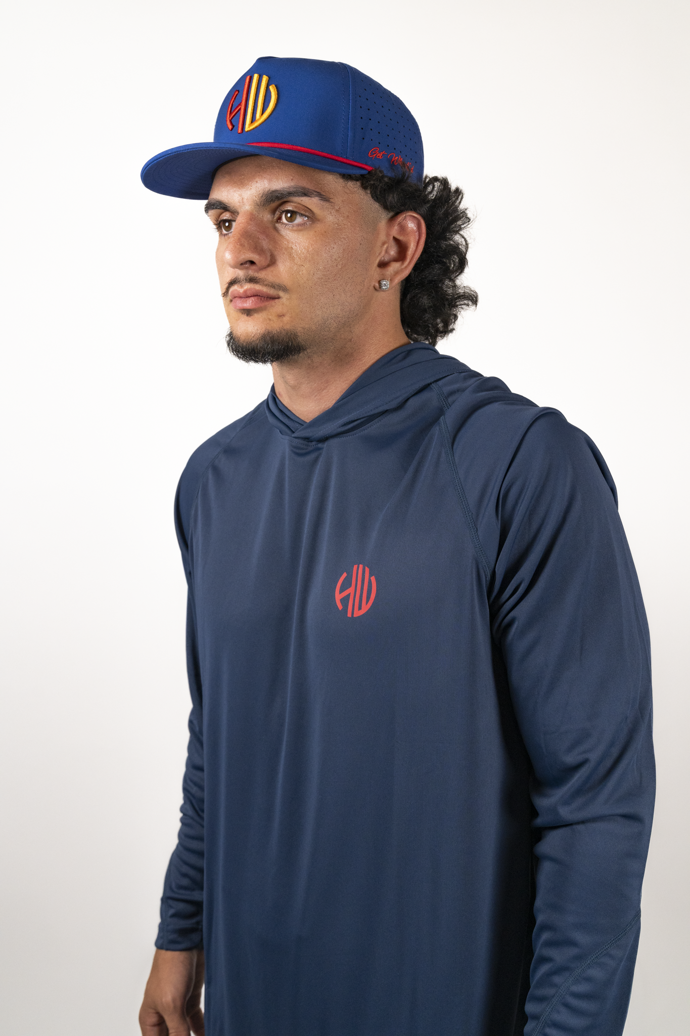 Navy Blue and Red Performance Hoodie | Happy Whackers