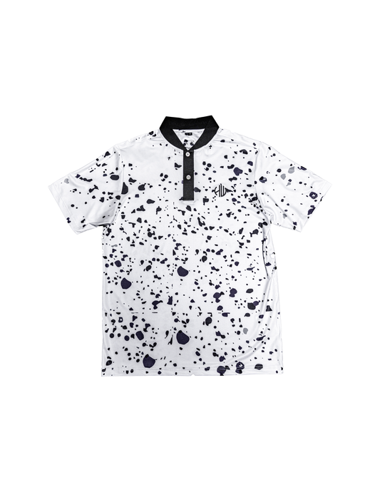White Mock Neck Polo