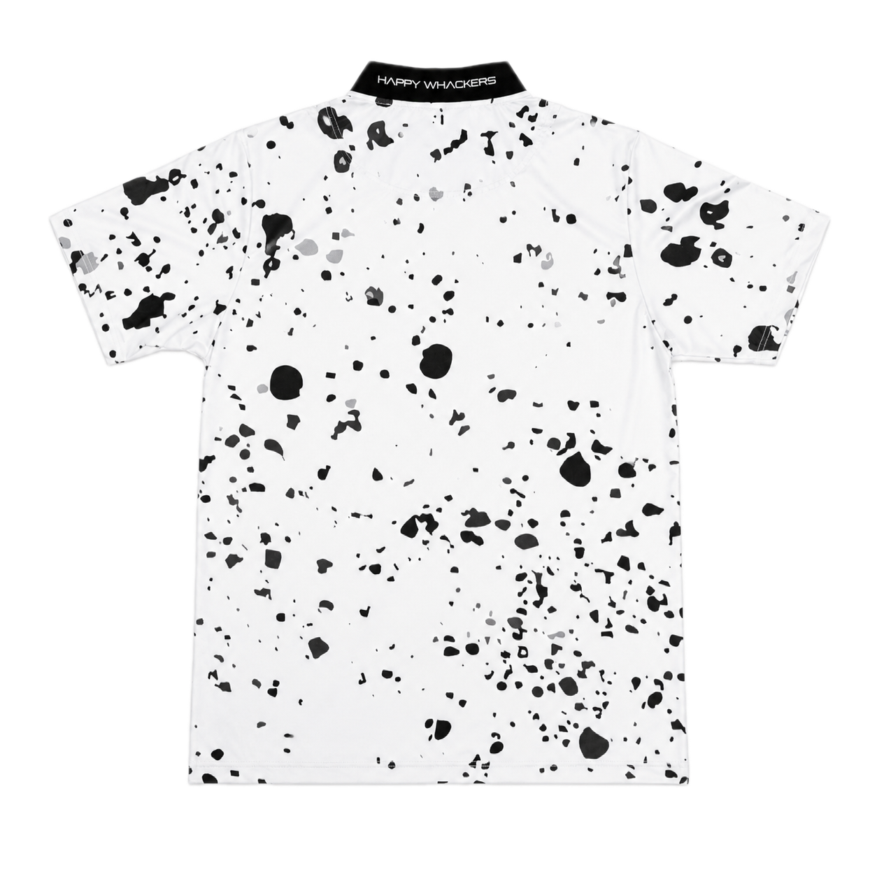 Mock Neck – White Performance Golf Polo | Happy Whackers