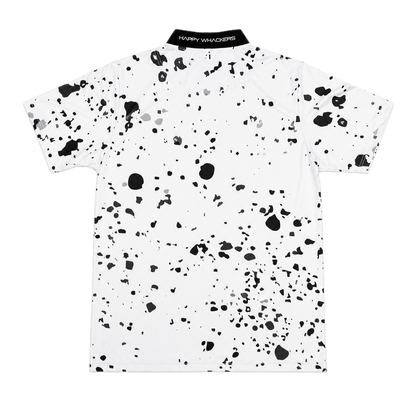 Mock Neck – White Performance Golf Polo | Happy Whackers