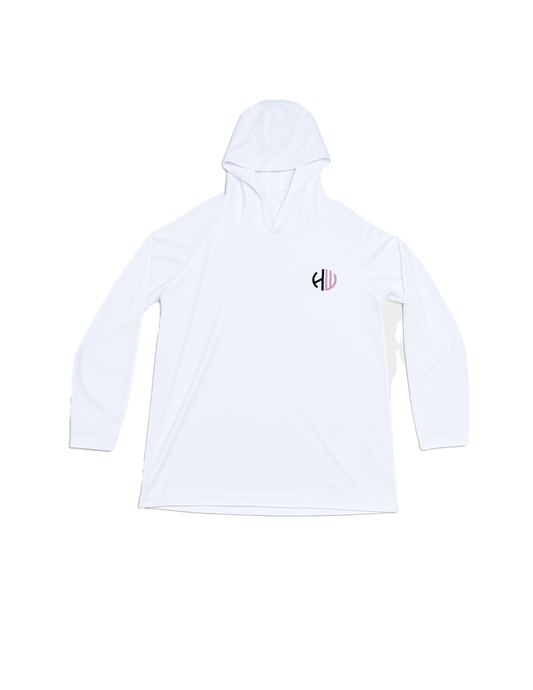 White Pink and Black Performance Hoodie | Happy Whackers